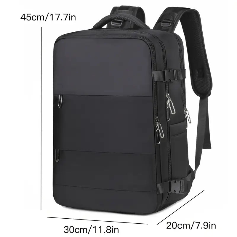 Mochila Para Viagem Multifuncional Expansível e Tecnológica + BRINDE: Adaptador de Tomada Universal