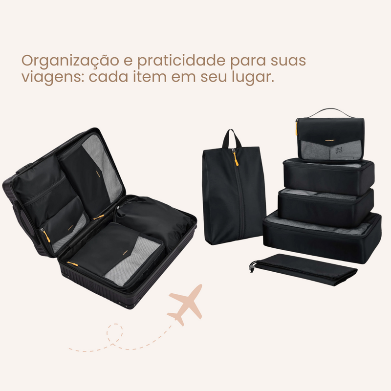 Kit de Organizadores para mala de viagem - 6 peças