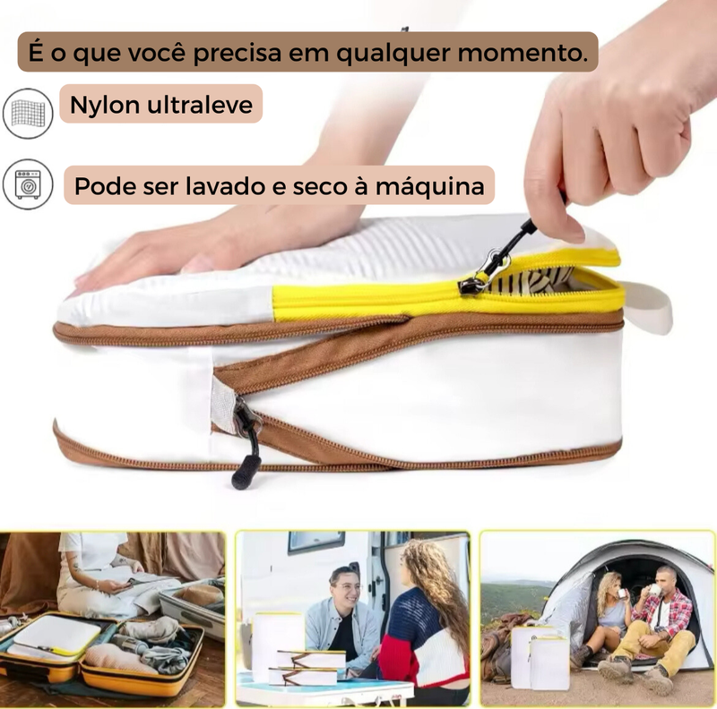 Kit de bolsas organizadoras de compressão ultraleves para malas de viagem