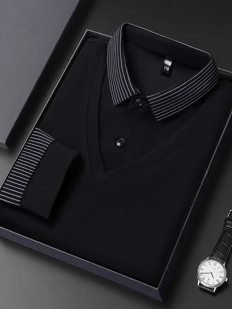 [PAGUE 2 LEVE 4] Camisa Polo Casual Makland em Malha de Seda Gelo e Poliéster