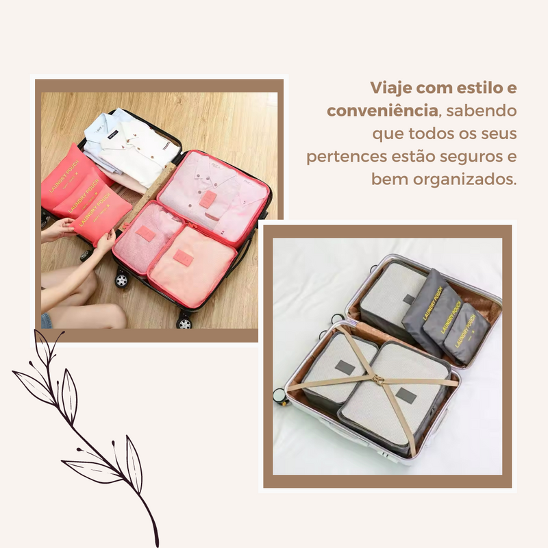 Kit Bolsas Organizadoras Para Mala de  Viagem - 6 pçs